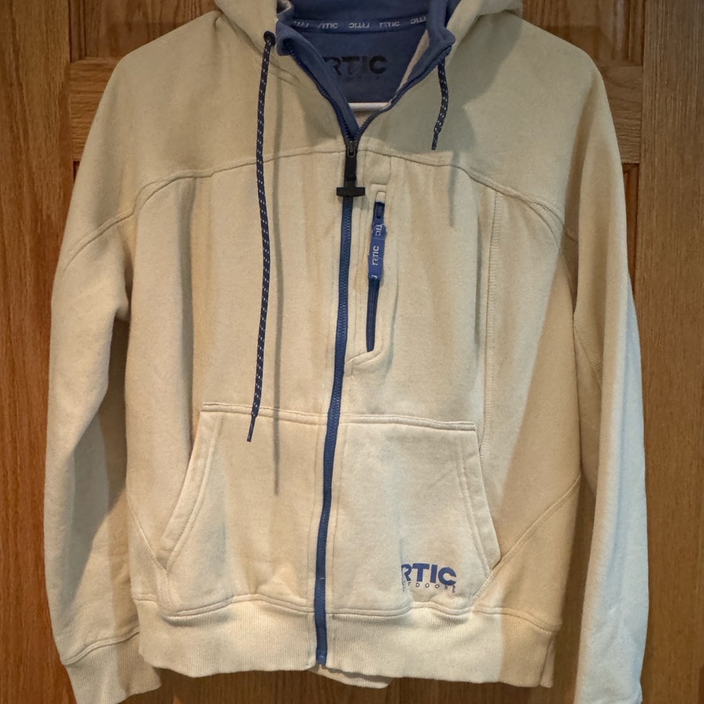 RTIC Cream and Blue Hoodie Womens
